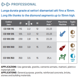 DISCHI DIAMANTATI CD109 Raptor Cuts Diamant 1983 S.r.l. TekSystemShop