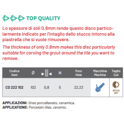 DISCHI DIAMANTATI CD222 Razor Cuts Diamant 1983 S.r.l. TekSystemShop