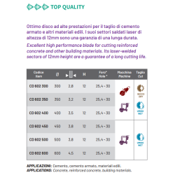 DISCHI DIAMANTATI CD602 Cuts Diamant 1983 S.r.l. TekSytemShop