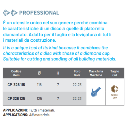 PLATORELLO DIAMANTATO CP326 Cuts Diamant 1983 S.r.l. TekSytemShop