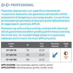 PLATORELLO DIAMANTATO CP400 Cuts Diamant 1983 S.r.l. TekSytemShop